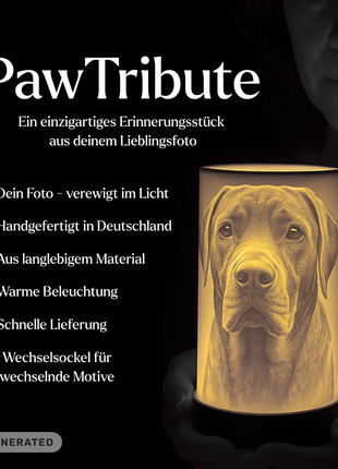 PawTribute – A luminous 3D keepsake image of your pet