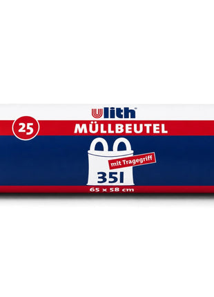 35L Müllbeutel mit Tragegriff - Transparent - Reißfest & Flüssigkeitsdicht