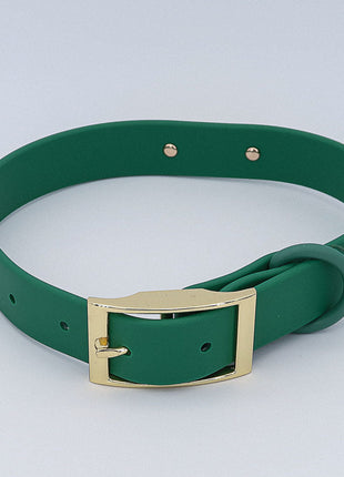 Waterproof Biothane dog collar "Baxter" with engraving – name &amp; phone number – outdoor – green or black – S, M, L