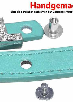 Elegant leather dog collar personalized with rhinestones + symbol