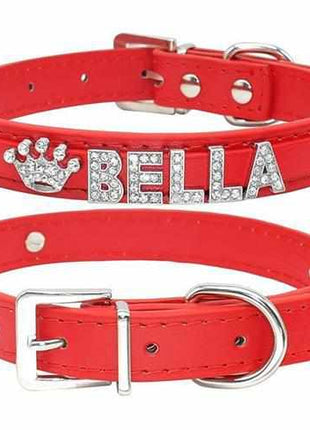 Edles Hundehalsband personalisiert mit Glitzersteinen + Symbol