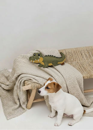 BUDDY. Leather dog toy "Crocodile"