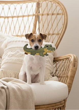 BUDDY. Leather dog toy "Crocodile"