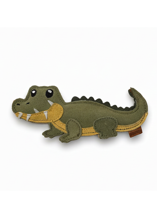 BUDDY. Leather dog toy "Crocodile"