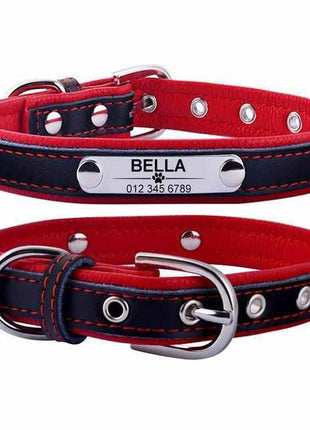 Personalized dark dog collar engraved with name
