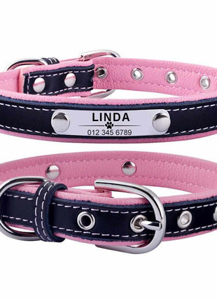 Personalized dark dog collar engraved with name