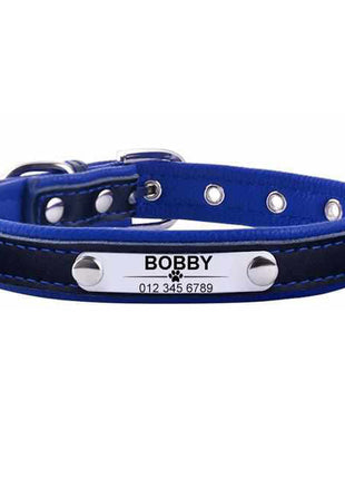 Personalized dark dog collar engraved with name