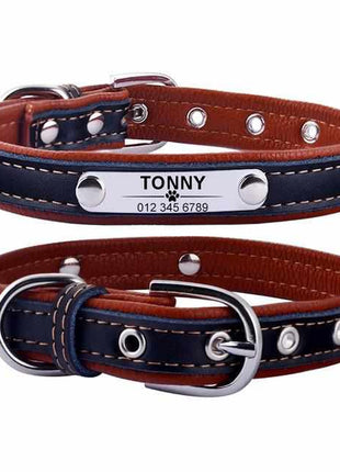 Personalized dark dog collar engraved with name