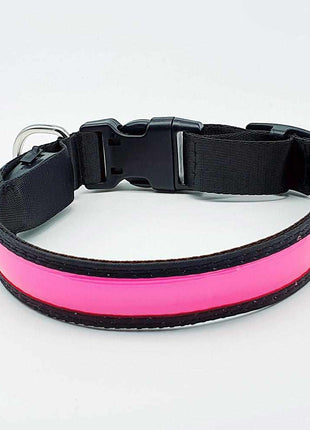 LED dog collar, durable nylon with USB connection