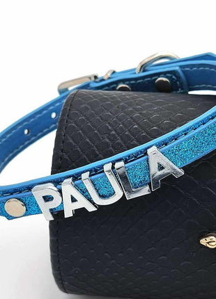 Stylisches Glitzer Hundehalsband mit Namen aus Strass-Buchstaben