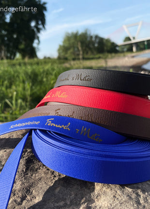 Schleppleine FERNWEH aus BioThane®/POP - Band - abnehmbarer Handgriff - 5 -15 m