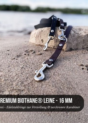 Premium Hundeleine RATZFATZ aus BioThane®/POP - Band - mit Edelstahlkomponenten - verstellbar