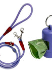 Leine (Lila-Blau) mit Kotbeutelspender / S - M